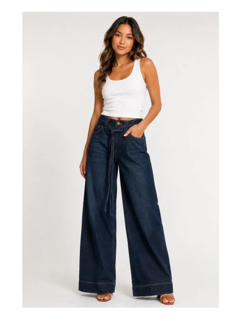 CAbi Dark Wash Wide Leg Jeans